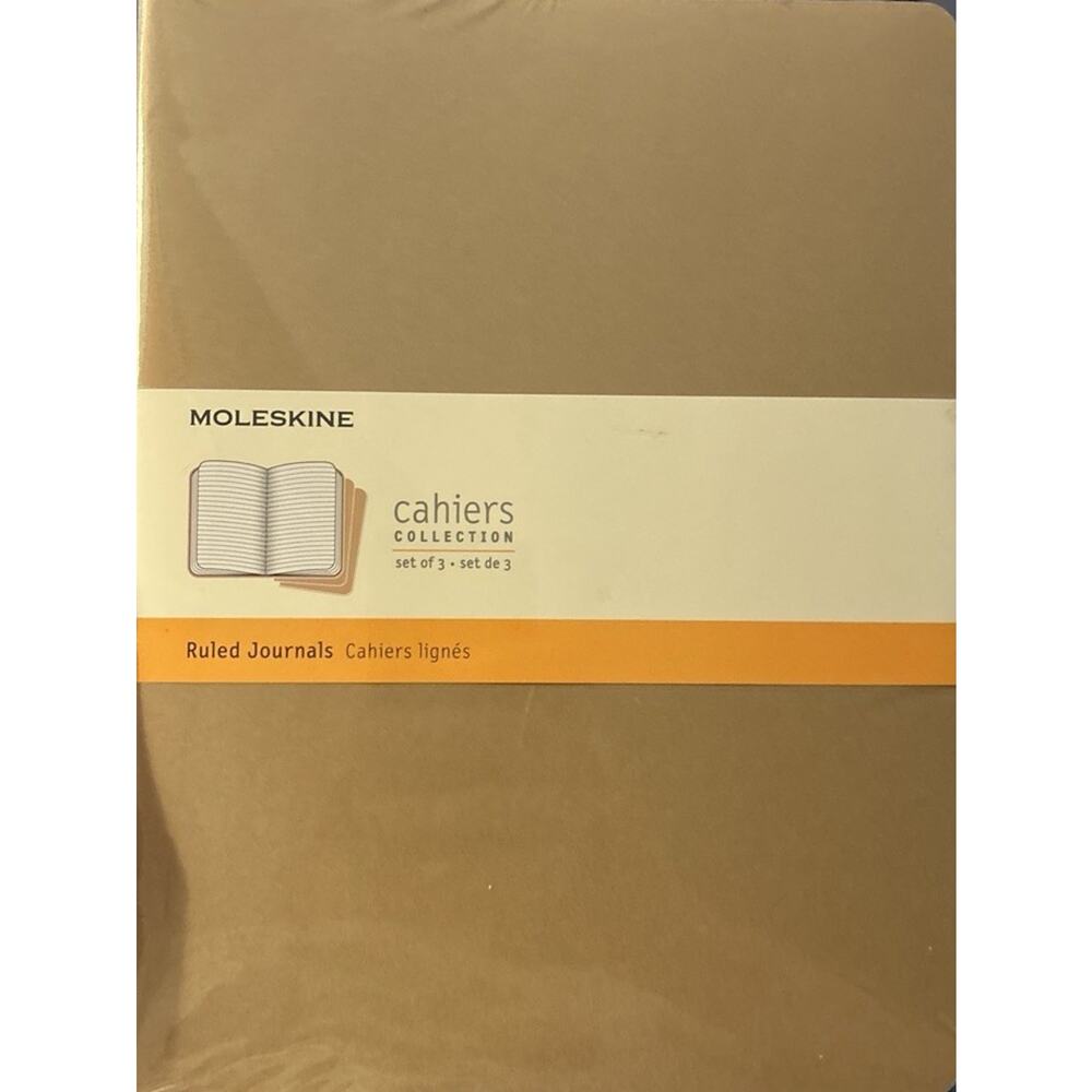 Cashier Journals: Moleskine Cahier Journal (Set of 3), Large, Ruled, Kraft Brown